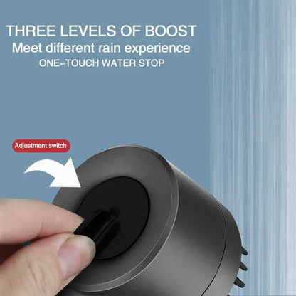 Cabezal de ducha con filtro de alta presión, rociador ajustable de 3 modos con cepillo de masaje, grifo de lluvia, accesorios de baño