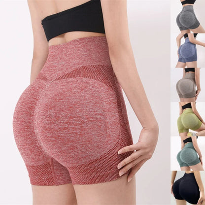 Pantalones cortos de yoga para mujer, de cintura alta, para entrenamiento, fitness, levantamiento de glúteos, para gimnasio, correr, ropa deportiva