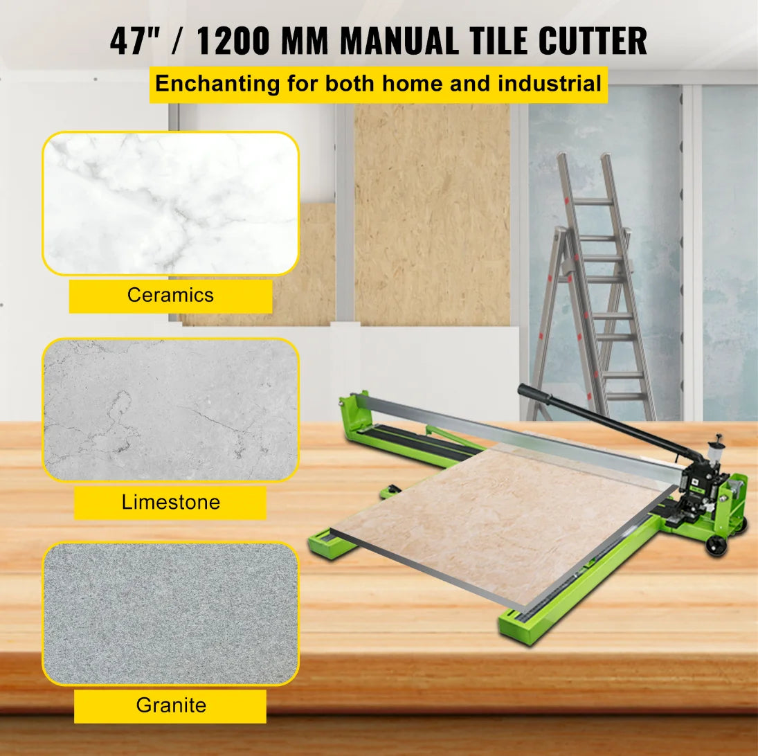 Cortadora manual de azulejos VEVOR con posicionamiento láser infrarrojo, cortadora de suelos, cuchilla de empuje, herramienta manual profesional para cortar porcelana y cerámica.