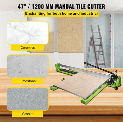 Cortadora manual de azulejos VEVOR con posicionamiento láser infrarrojo, cortadora de suelos, cuchilla de empuje, herramienta manual profesional para cortar porcelana y cerámica.