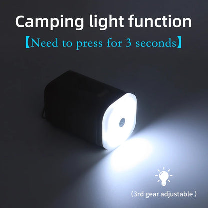 Bomba de aire eléctrica 3 en 1 con luces, minicompresor de aire inalámbrico, carga USB, inflador/desinflador para acampar al aire libre.