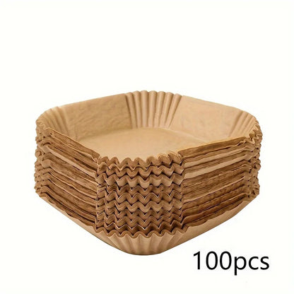 Papel especial para freidora de aire, papel de silicona absorbente de aceite, almohadilla especial para alimentos, platos de papel para el hogar, 50/100 unidades