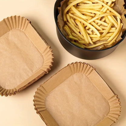 Papel especial para freidora de aire, papel de silicona absorbente de aceite, almohadilla especial para alimentos, platos de papel para el hogar, 50/100 unidades