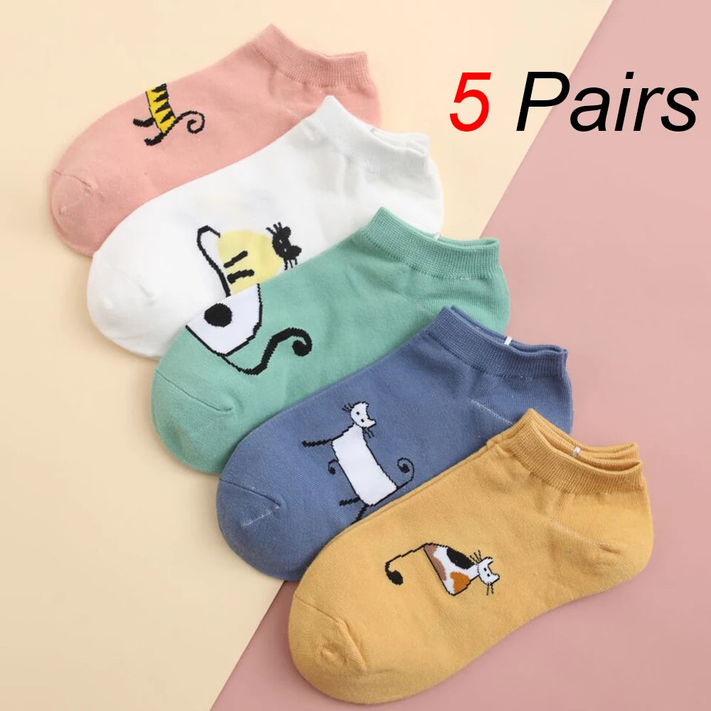 10 Pairs Women Low Socks Set With Cute Bear Pattern Fashionable Women Casual Versatile Style Comfortable Breathable Short Socks