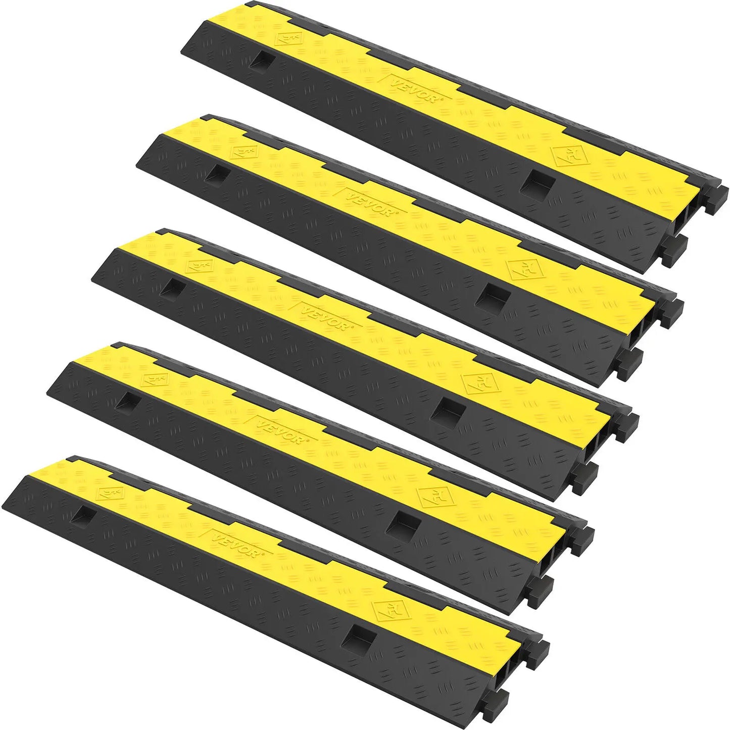 Protector de cable VEVOR para rampas, 2 canales, goma y PVC, 5000 kg, reductor de velocidad, estacionamientos, entradas de vehículos y tráfico.