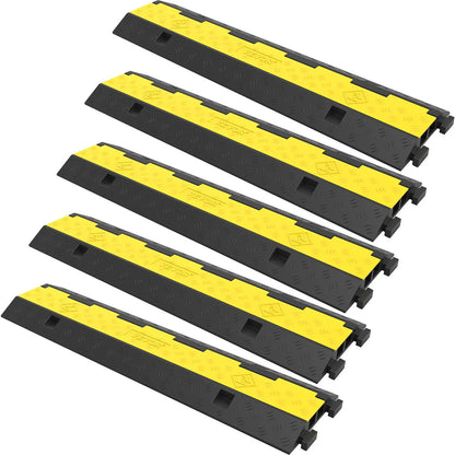 Protector de cable VEVOR para rampas, 2 canales, goma y PVC, 5000 kg, reductor de velocidad, estacionamientos, entradas de vehículos y tráfico.