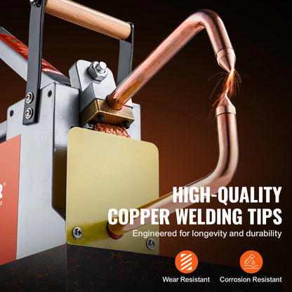 Soldadora por puntos portátil VEVOR de 8 kVA con punta de soldadura manual, máquina de soldadura por puntos para chapa de acero inoxidable y aluminio.