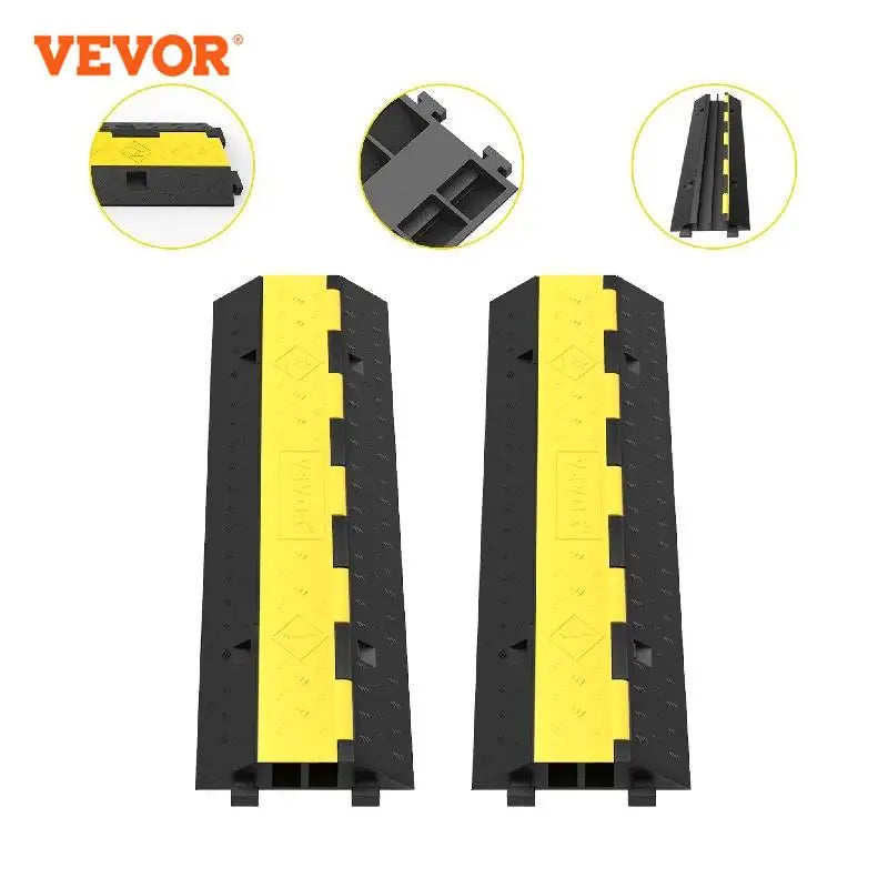 Protector de cable VEVOR para rampas, 2 canales, goma y PVC, 5000 kg, reductor de velocidad, estacionamientos, entradas de vehículos y tráfico.