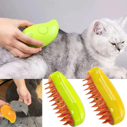 Cepillo de vapor para gatos, rociador eléctrico de agua, peine para gatitos y mascotas, de silicona suave, cepillo de baño para gatos, suministros de aseo