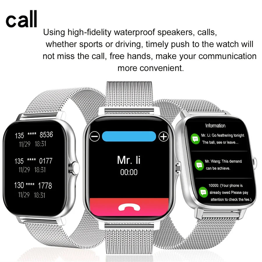 Reloj inteligente, llamadas/marcación inalámbrica, modo multideporte, múltiples alertas de aplicaciones, compatible con iPhone/Android