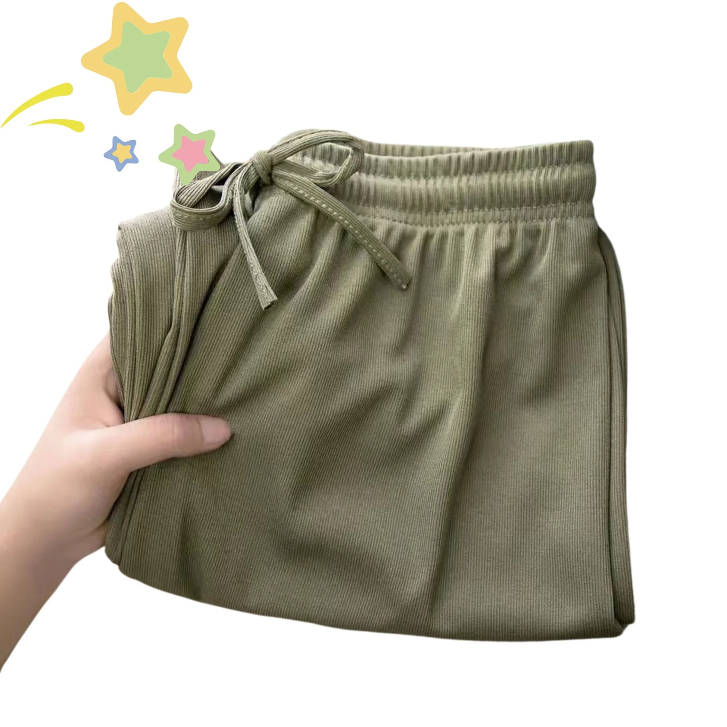 Pantalones anchos de seda helada para mujer, pantalón informal, holgado, de cintura alta, color negro, para primavera y verano, 2024