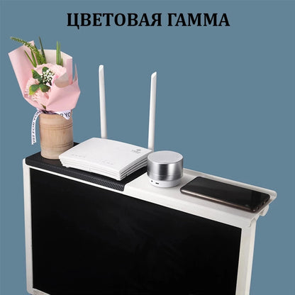 Organizador para el hogar, estante superior ajustable para pantalla de TV, soporte para monitor de computadora, soporte de escritorio para TV, soporte para enrutador, soporte para almacenamiento