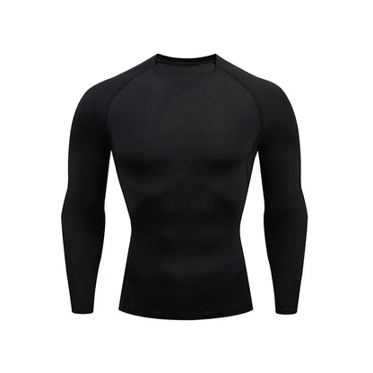 Camiseta de manga larga para hombre, para correr, baloncesto, entrenamiento, ajustada, elástica, de secado rápido y compresión.