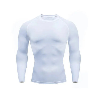 Camiseta de manga larga para hombre, para correr, baloncesto, entrenamiento, ajustada, elástica, de secado rápido y compresión.