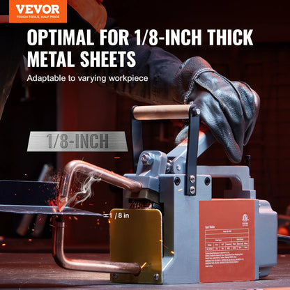 Soldadora por puntos portátil VEVOR de 8 kVA con punta de soldadura manual, máquina de soldadura por puntos para chapa de acero inoxidable y aluminio.
