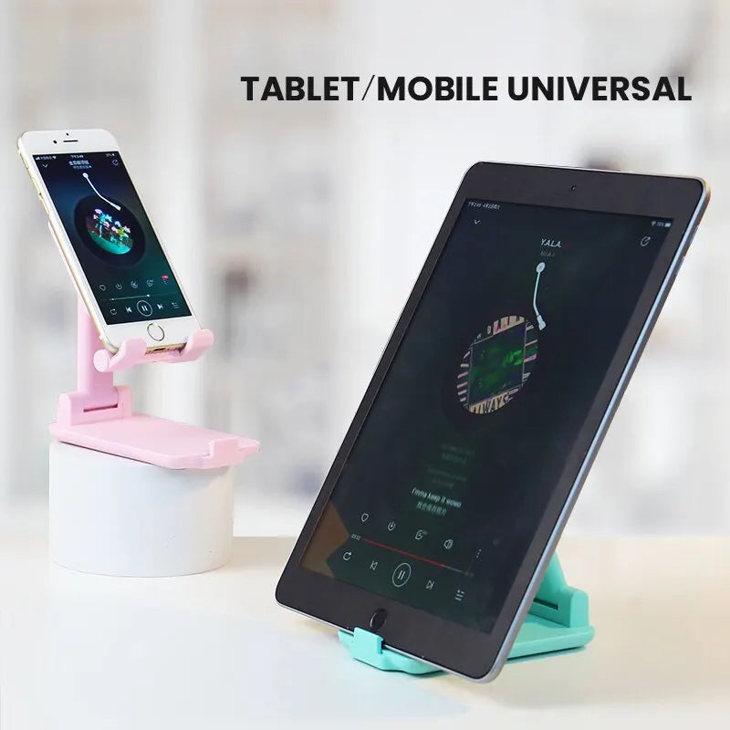 Soporte plegable para teléfono con ángulo y altura ajustables con almohadilla de silicona, apto para escritorio, totalmente plegable y compatible.