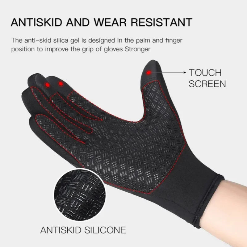 Guantes de moto de otoño e invierno para mujer, resistentes al viento, antideslizantes, con pantalla táctil, de forro polar, que mantienen el calor en el trabajo, guantes deportivos para hombre y mujer.
