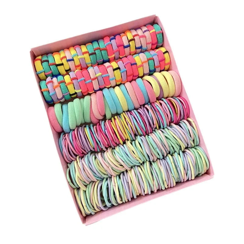 Juego de combinación de pinzas para el cabello con banda elástica para niños, círculo para el cabello de bebé, accesorio para el cabello con pinza de borde para niña, cuerda para el cabello de princesa bebé.