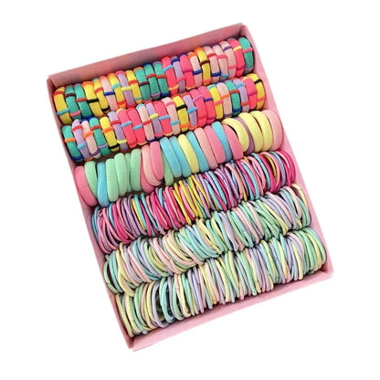 Juego de combinación de pinzas para el cabello con banda elástica para niños, círculo para el cabello de bebé, accesorio para el cabello con pinza de borde para niña, cuerda para el cabello de princesa bebé.