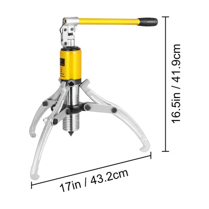 Extractor de engranajes hidráulico VEVOR de 5/10/15 toneladas, extractor de cojinetes de rueda, herramientas separadoras ajustables de dos y tres mordazas para taller de reparación de garaje.
