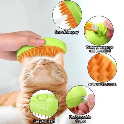 Peine masajeador en aerosol para mascotas, peine para pelo de gato, peine flotante para perros y gatos, cepillo antipelusas, limpiador, cepillo de baño