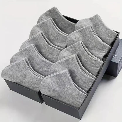 10/40 pares de calcetines náuticos para hombre, deportivos, de negocios, con absorción del sudor, para verano y otoño, de color liso, antibolitas, versátiles, hasta el tobillo.