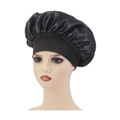 Gorro de noche de satén para mujer, gorro de dormir liso, gorro para dormir, gorro unisex
