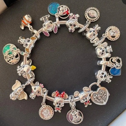 Charms de Disney Stitch Marvel Rescuer Star Wars para pulsera Pandora original de plata de ley 925, collar para mujer, joyería