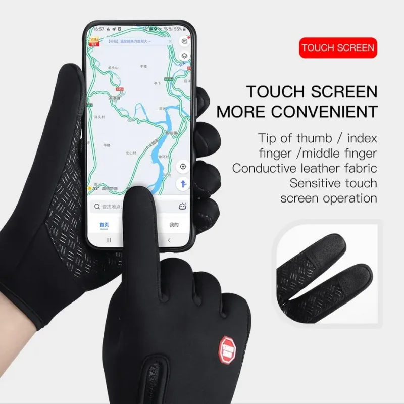 Guantes de moto de otoño e invierno para mujer, resistentes al viento, antideslizantes, con pantalla táctil, de forro polar, que mantienen el calor en el trabajo, guantes deportivos para hombre y mujer.