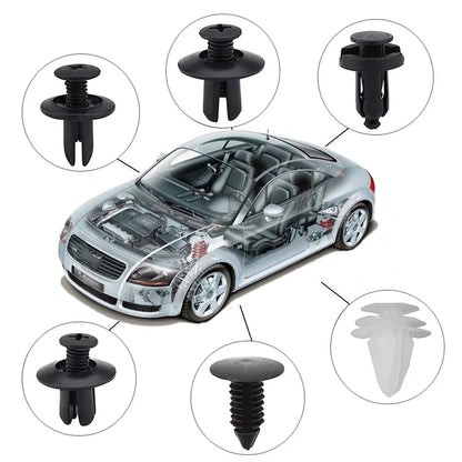 Kit de clips de sujeción para automóvil, remaches para guardabarros, 30 herramientas, remaches para carrocería, remaches, parachoques, molduras de puertas y paneles.