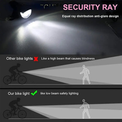 Luces delanteras para bicicleta de montaña, recargables por USB, LED, resistentes al agua, luz de advertencia de seguridad para bicicleta, accesorios de ciclismo