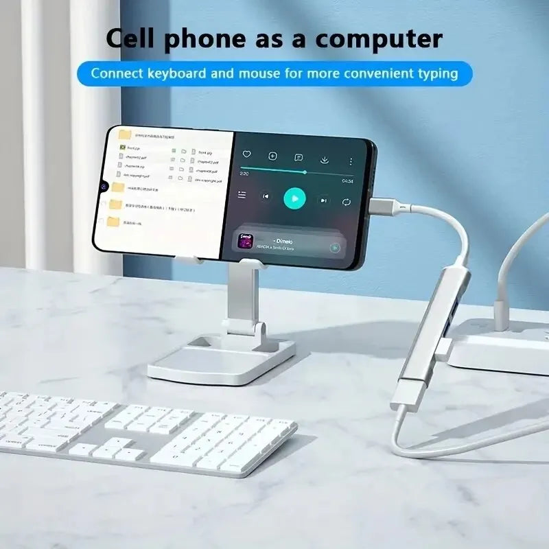 Aumente su productividad con este concentrador USB C 4 en 1: compatible con MacBook, Mac Pro, Mac Mini, iMac, Surface Pro, XPS, PC, Fla