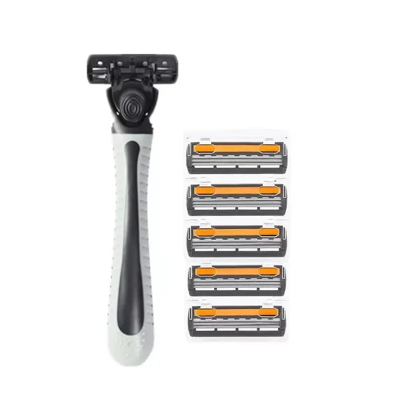 Maquinilla de afeitar de diseño nuevo para hombres, afeitadora de tres capas, afeitadora reutilizable, cuchilla importada, herramienta múltiple, cabezal de cambio