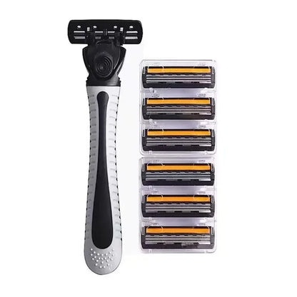 Maquinilla de afeitar de diseño nuevo para hombres, afeitadora de tres capas, afeitadora reutilizable, cuchilla importada, herramienta múltiple, cabezal de cambio