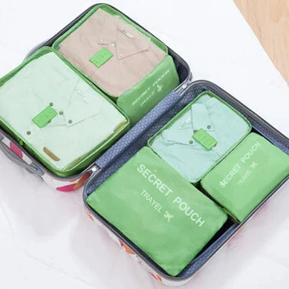 6pcs Simple Solid Color Travel Storage Bag, Clothing Storage Bag, Dry And Wet Separate Storage Bag, Cosmetic Bag Wash Bag Toilet