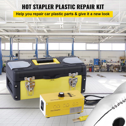 Kit de reparación de juntas calientes de plástico VEVOR, 220 V, 50 Hz, 20 W, kit de soldadura de 4,5 kg, soldadura de plástico, solución rápida para reparación de parachoques y salpicadero de coche
