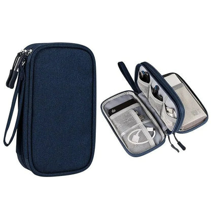 Bolsa organizadora portátil para almacenamiento de productos digitales de viaje, bolsa multicapa para cables de auriculares, bolsa para cargar cables de datos USB