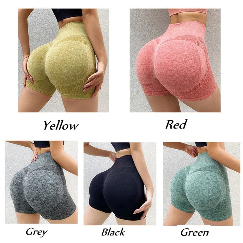 Pantalones cortos de yoga para mujer, de cintura alta, para entrenamiento, fitness, levantamiento de glúteos, para gimnasio, correr, ropa deportiva