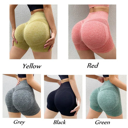 Pantalones cortos de yoga para mujer, de cintura alta, para entrenamiento, fitness, levantamiento de glúteos, para gimnasio, correr, ropa deportiva