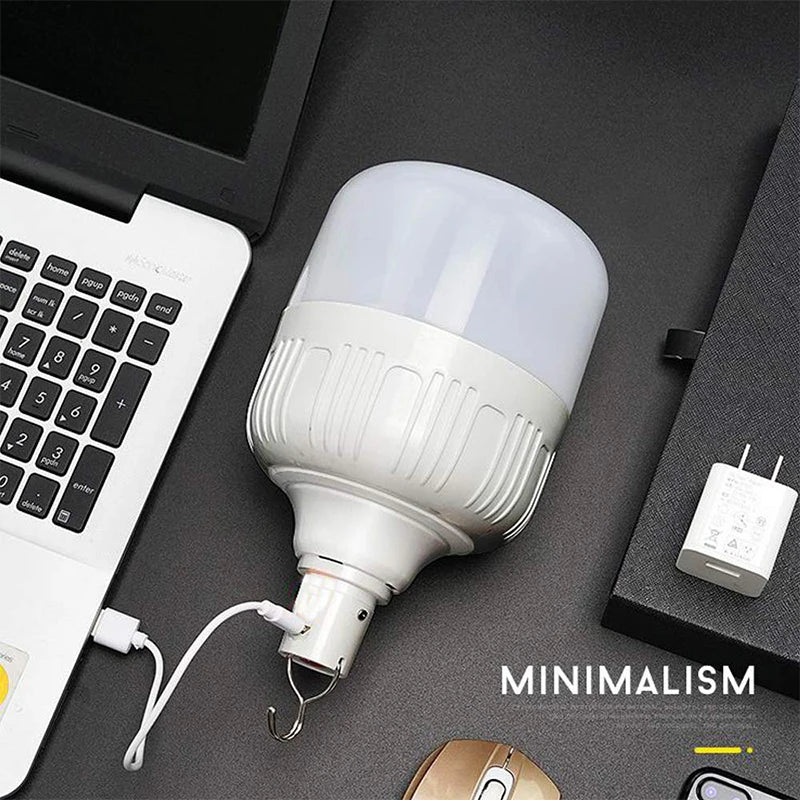 Bombilla LED nocturna recargable e impermeable, luz de emergencia regulable, para exteriores, barbacoa, tienda de campaña, patio y jardín.
