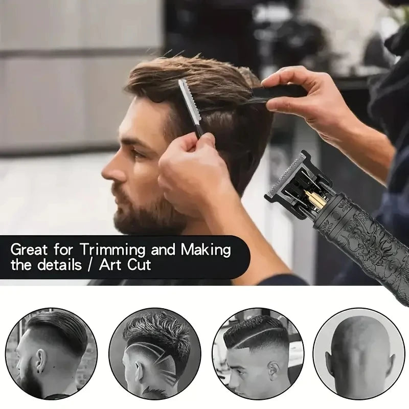Cortadora de pelo eléctrica profesional inalámbrica por USB, recortadora de barba profesional, kit de corte de pelo, máquina cortadora de pelo