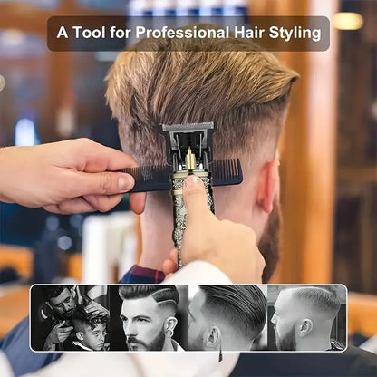 Cortadora de pelo eléctrica profesional inalámbrica por USB, recortadora de barba profesional, kit de corte de pelo, máquina cortadora de pelo