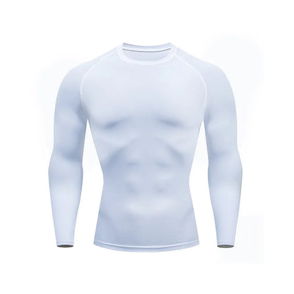 Camiseta de manga larga para hombre, para correr, baloncesto, entrenamiento, ajustada, elástica, de secado rápido y compresión.