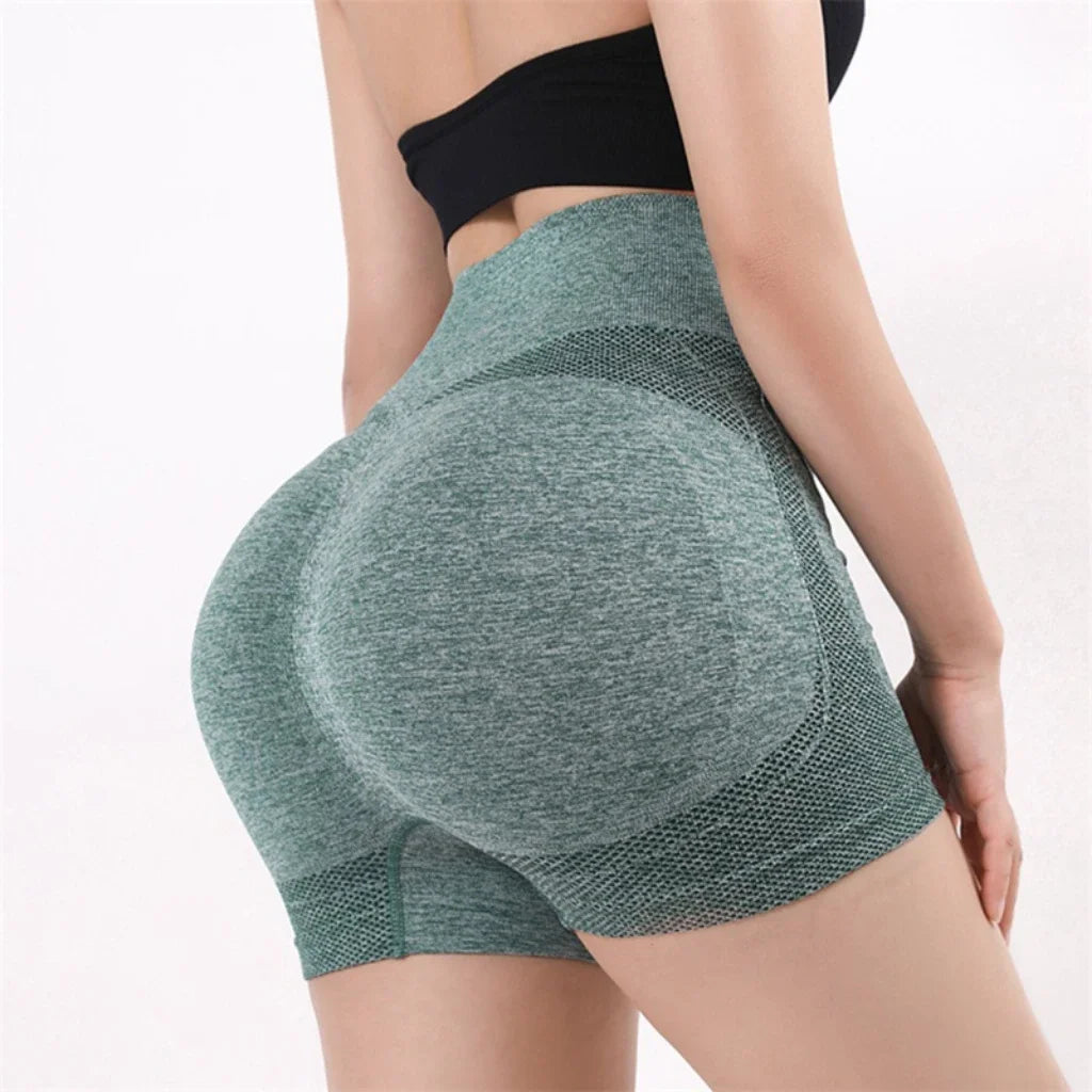 Pantalones cortos de yoga para mujer, de cintura alta, para entrenamiento, fitness, levantamiento de glúteos, para gimnasio, correr, ropa deportiva