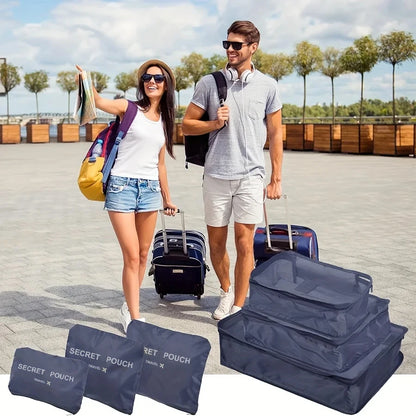 6pcs Simple Solid Color Travel Storage Bag, Clothing Storage Bag, Dry And Wet Separate Storage Bag, Cosmetic Bag Wash Bag Toilet