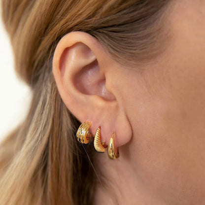 3Pcs New Minimalist Copper Metal Hoop Earrings for Women Simple Circle Men's Small Earrings Punk Unisex Rock Piercing Jewelry