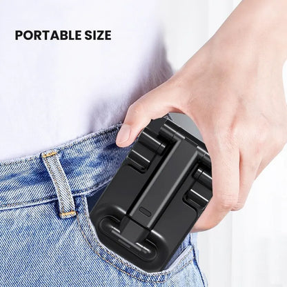 Soporte plegable para teléfono con ángulo y altura ajustables con almohadilla de silicona, apto para escritorio, totalmente plegable y compatible.