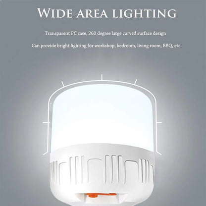 Bombilla LED nocturna recargable e impermeable, luz de emergencia regulable, para exteriores, barbacoa, tienda de campaña, patio y jardín.