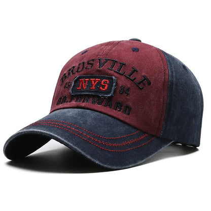 Gorra de béisbol Four Seasons para hombre, informal, de algodón lavado desgastado, con letras bordadas, ala curva, protección solar