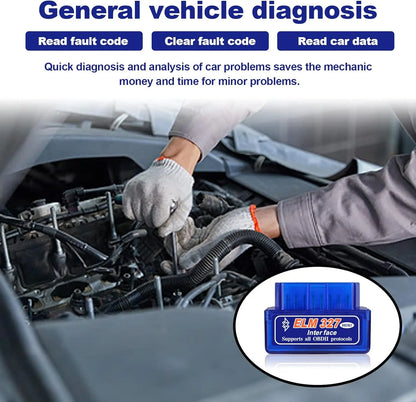 Escáner OBD2 ELM327 V2.1 para diagnóstico de vehículos, comprobación del motor, lector de códigos y detector de fallos.